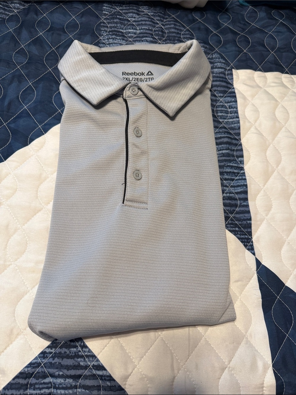 Reebok Men’s Light Gray Polo with Black Trim